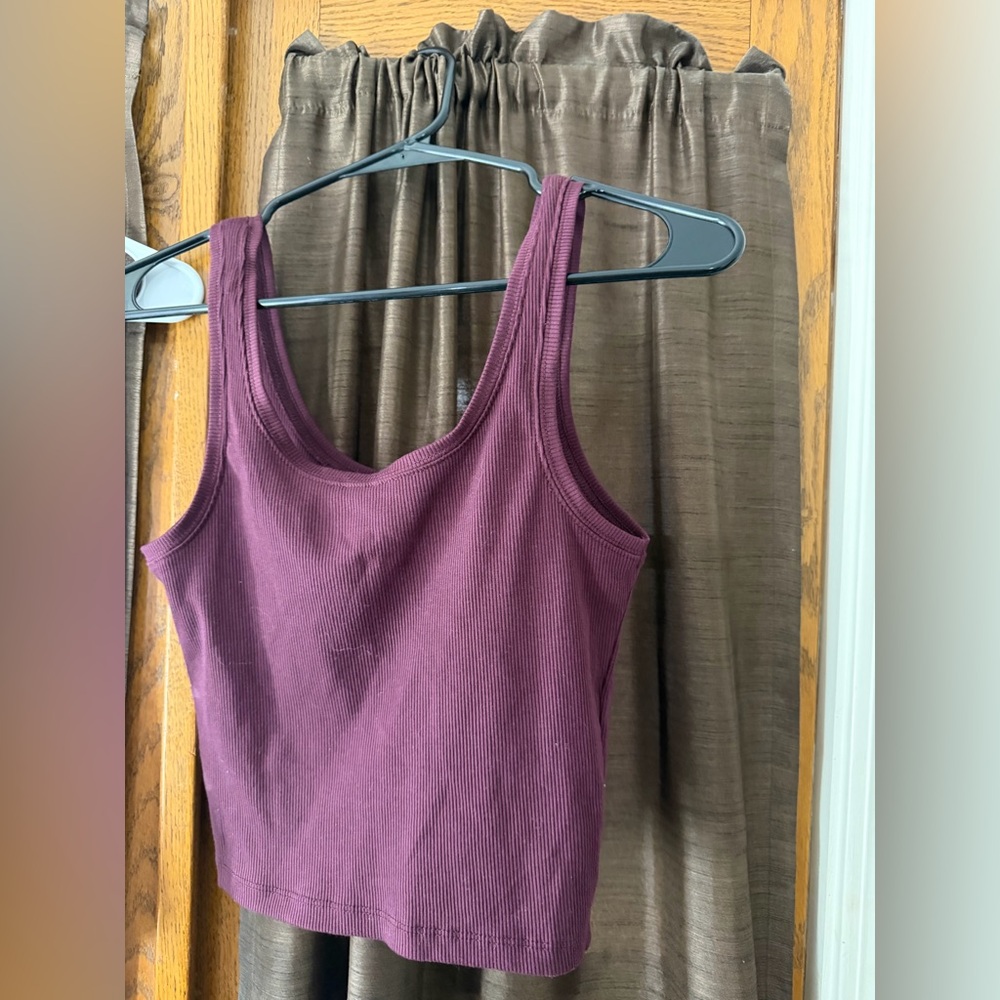 Wild Fable Maroon Ribbed Tank & Snap Button Top Set Size Small Y2K Layering - Picture 4 of 4